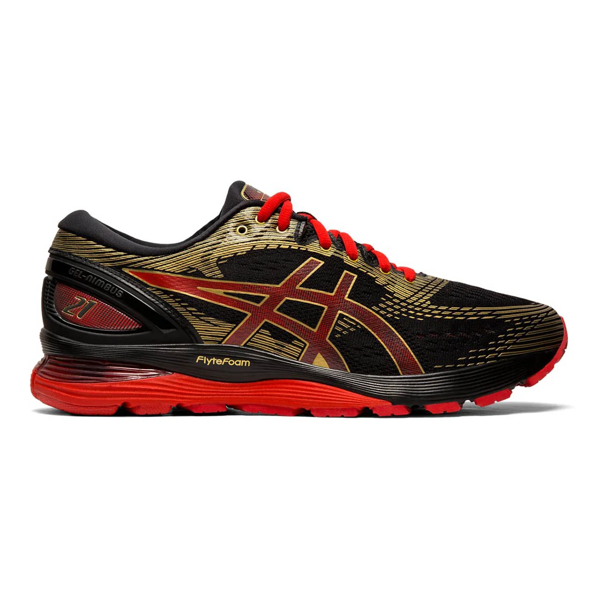 Asics Nimbus 21 - Black - Classic Red
