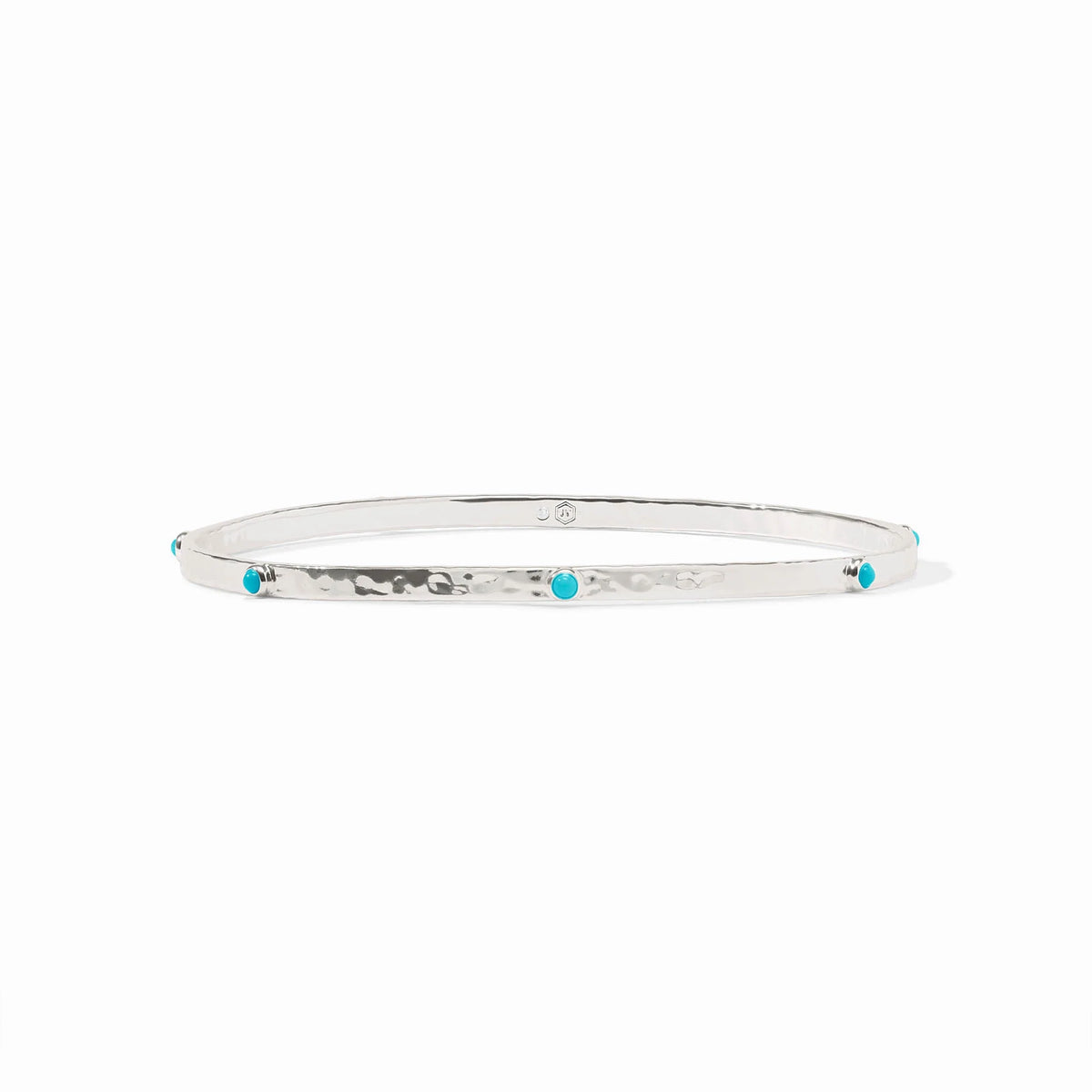 Crescent Stone Bangle Silver