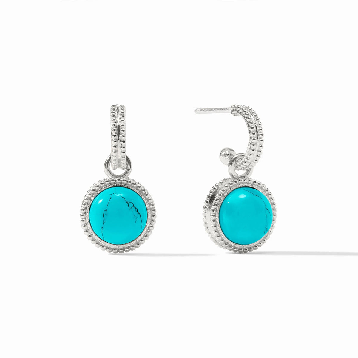 Fleur-de-Lis Hoop and Charm Earring