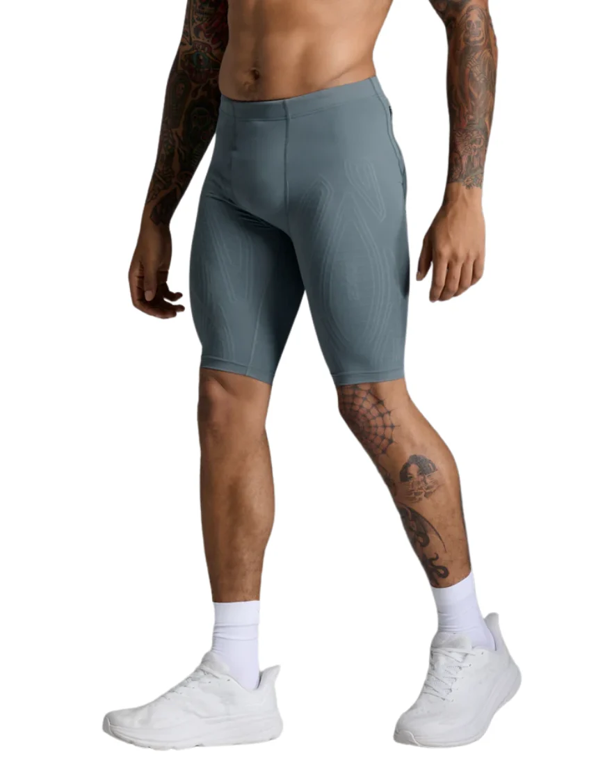 Men's 2XU Light Speed Compression Shorts :Dark Sage | Reflective