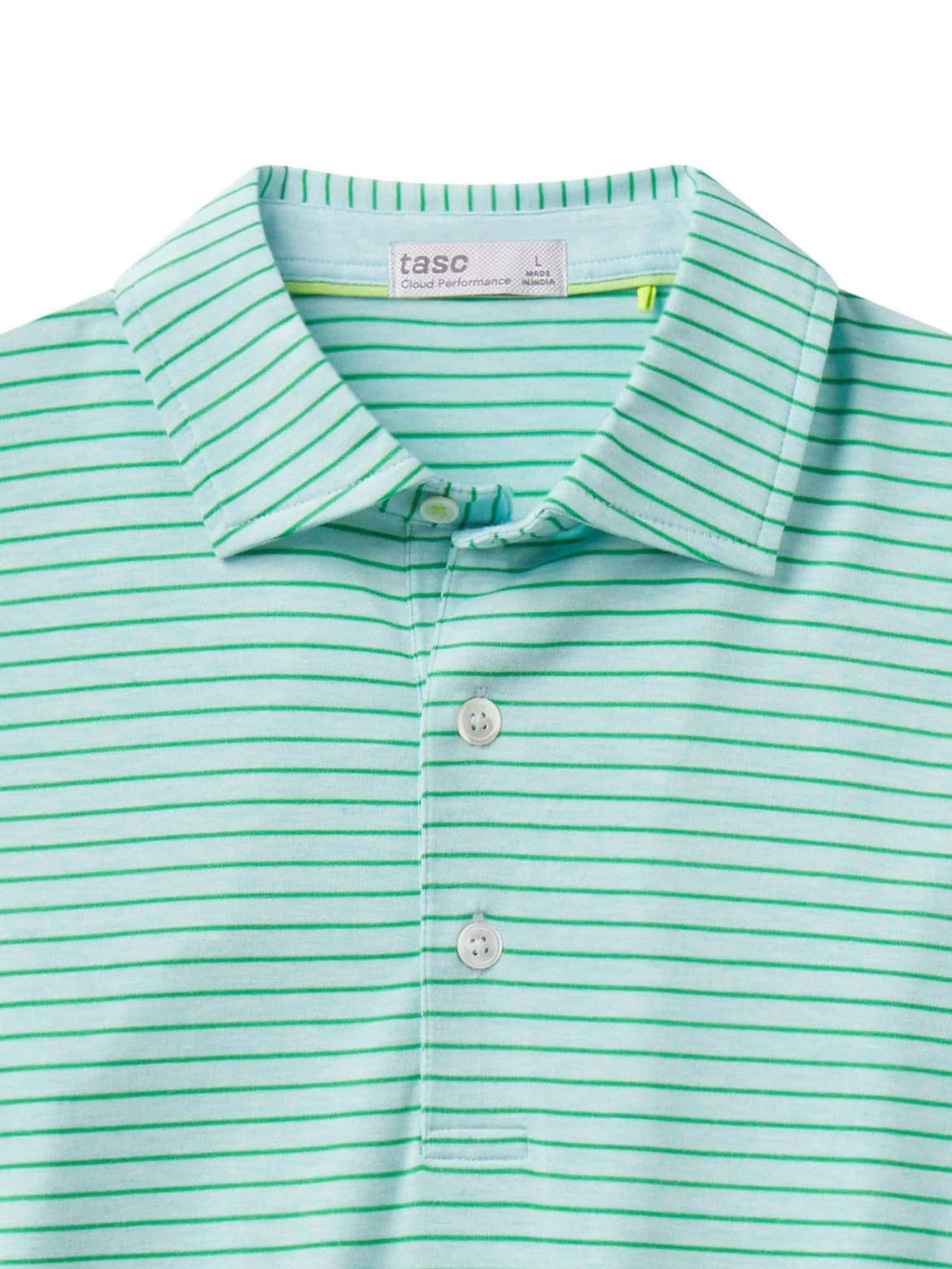 Tasc Men's Cloud Polo - Brookline Stripe Waterfall Heather / Jungle