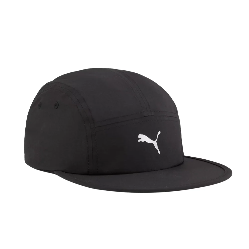 Unisex Essentials Running 5 Panel Cap :Black