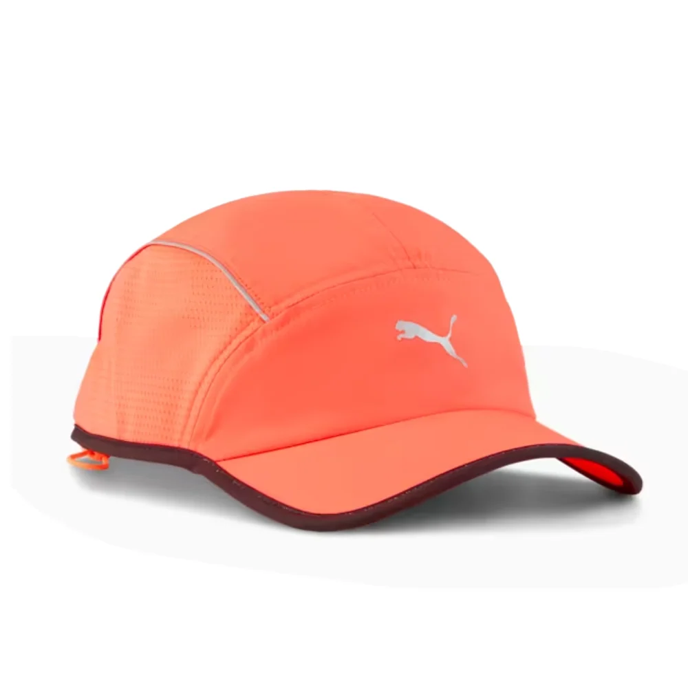 Unisex Runner Short Visor 5 Panel Cap :Glowing Red